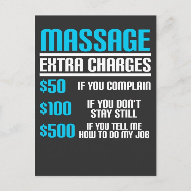 Lönsam massageterapi - Massage Extra Charges Vykort (Framsida)
