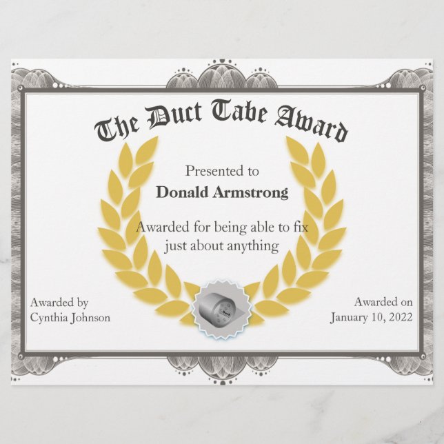 Lönsam medarbetares pris - Duct Tape (Framsida)