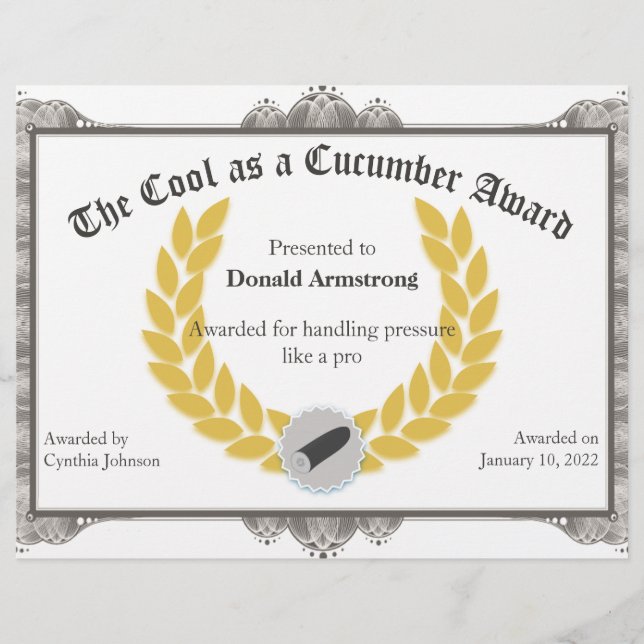 Lönsam medarbetarpris - Coola som gurka (Framsida)