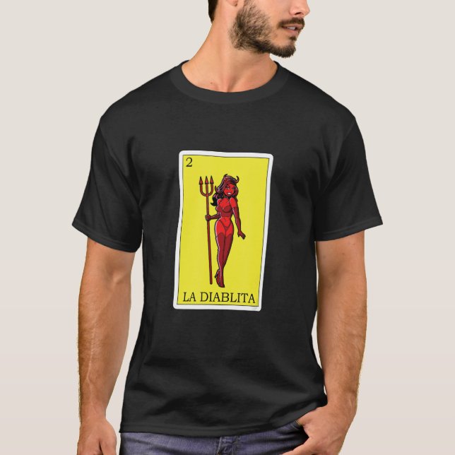 Lönsam mexikansk design - La Diablita T Shirt (Framsida)