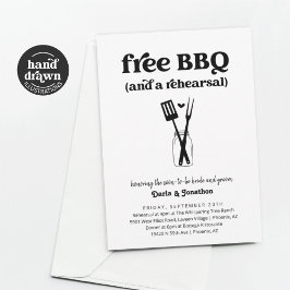 Lönsam middagsinbjudan till BBQ Bröllop Inbjudningar