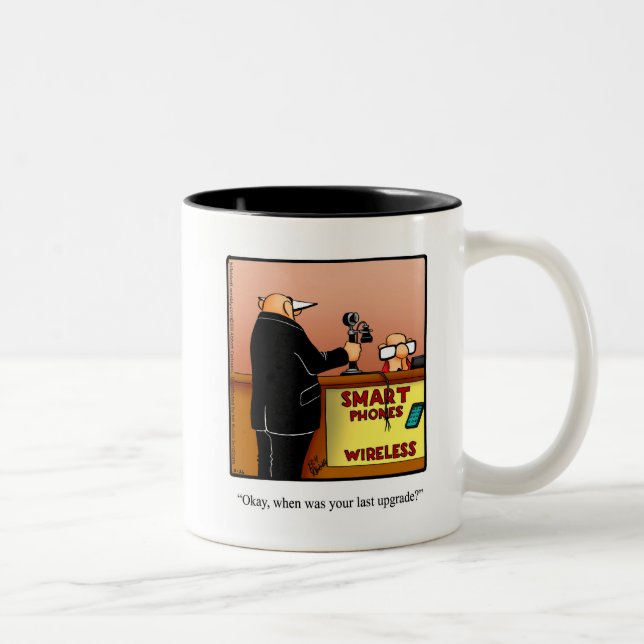 Lönsam "Mobil uppgradering" Humor Coffee Mugg Gift (Höger)