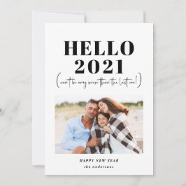 Lönsam modern typografi hej nyårsfoto julkort