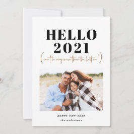 Lönsam modern typografi hej nyårsfoto julkort