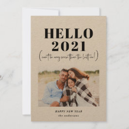 Lönsam modern typografi hej nyårsfoto julkort