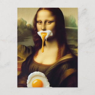 Lönsam Mona med Egg på munnen Vykort
