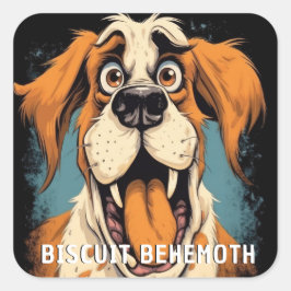 Lönsam monster Hund: Biscuit Behemoth Fyrkantigt Klistermärke