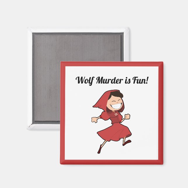 Lönsam Mörk Fairy Tale Little Red Riding Huva Magnet (Front/Back)