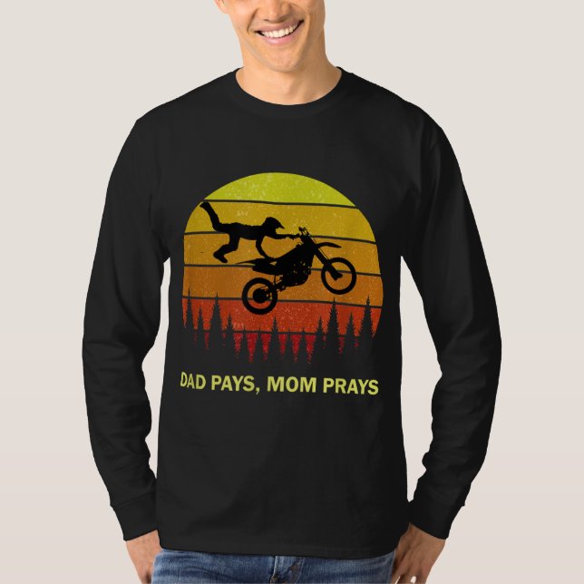 Lönsam motocross-idé för förälder Pappa Mamma Son  T Shirt (Framsida)