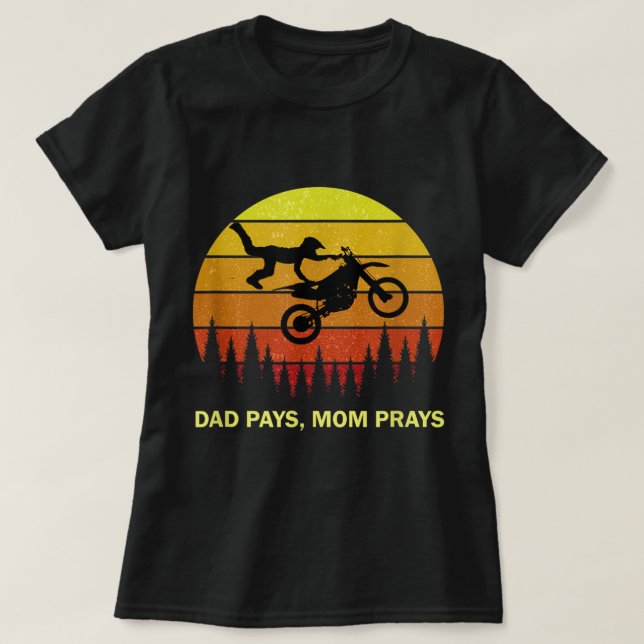 Lönsam motocross-idé för förälder Pappa Mamma Son  T Shirt (Design framsida)