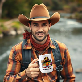 Lönsam mug för honom-fisk med en Cowboy Hat Kaffemugg