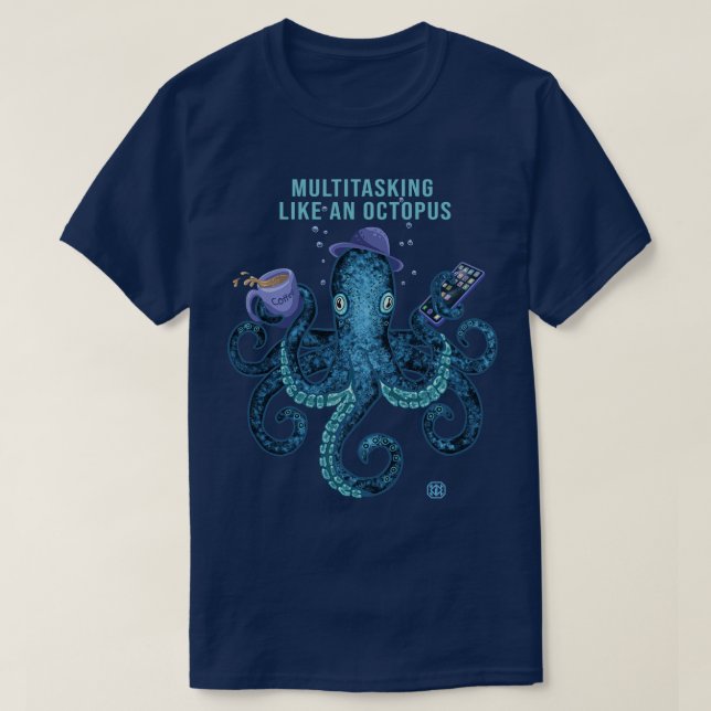 Lönsam multitasking av bläckfisk t shirt (Design framsida)