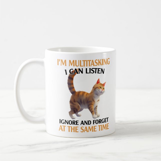 Lönsam multitasking - kattspel kaffemugg (Vänster)