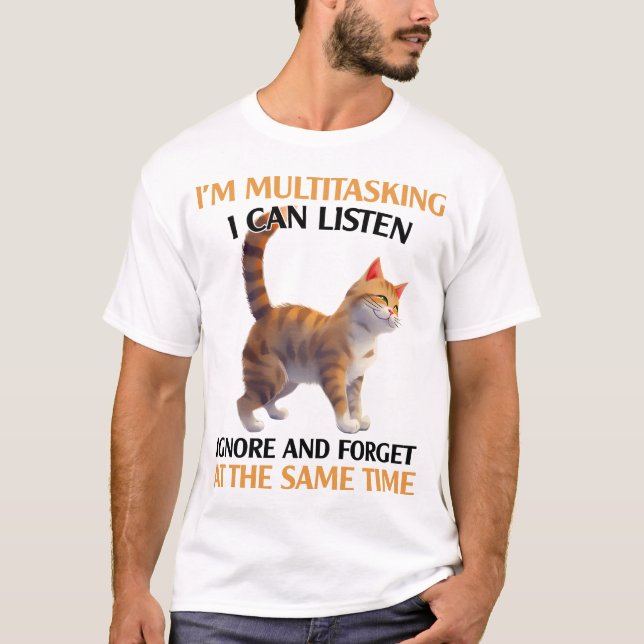 Lönsam multitasking - kattspel t shirt (Framsida)