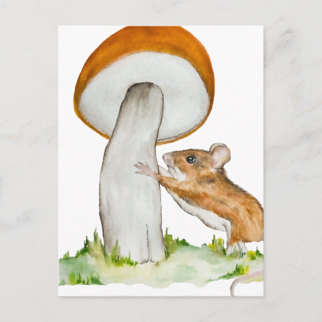 Lönsam mus med vild svamprum vykort (Framsida)