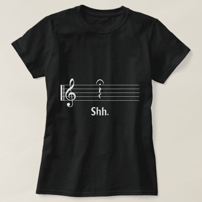 Lönsam musik Älskare Musician Shh Quarter Rest and T Shirt (Design framsida)