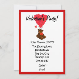 Lönsam nalle valentines party inbjudningar