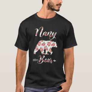 Lönsam Nany Bear Blommigt Bear Matching Family Mor T Shirt