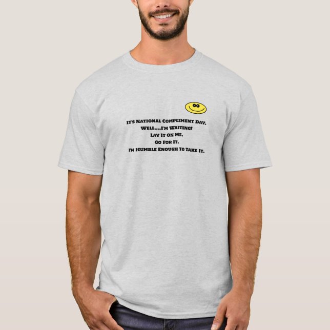 Lönsam nationell Compliment Day T-Shirt (Framsida)