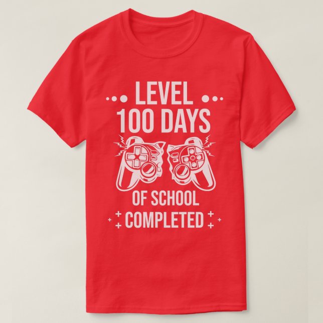 Lönsam nivå 100 skoldagar avslutad Lycklig 100 T Shirt (Design framsida)