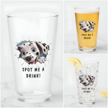 Lönsam Novelty Tecknad Dalmatien Glass Long Namn