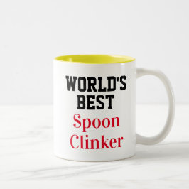 Lönsam Novelty VÄRLDENS BÄSTA SPOON CLINKER Två-Tonad Mugg