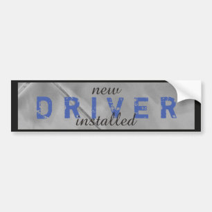 Lönsam ny drivrutin installerad med blå svart färg bildekal