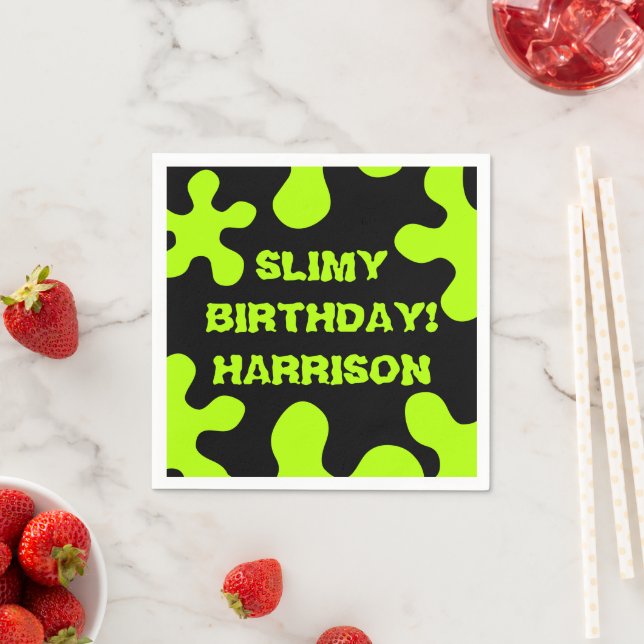 Lönsam, nybörjare grönt - eget namn - födelsedag pappersservett (Insitu)