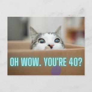 Lönsam Nyfiken katt 40:e födelsedagen Vykort
