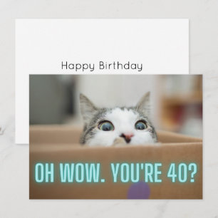 Lönsam Nyfiken katt 40:e födelsedagsstall Kort