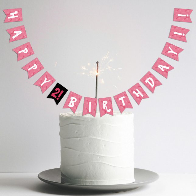 Lönsam och rosa Halloween födelsedagsfest Vimplar (Funny and pink Halloween themed birthday party Bunting Flags
)