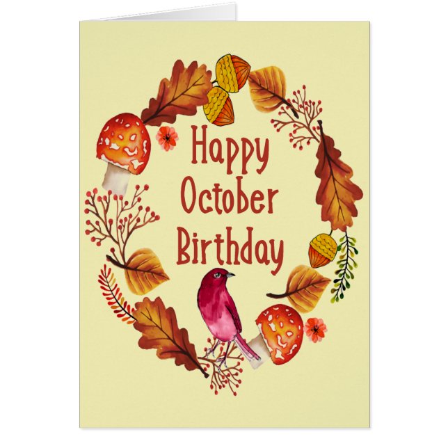 Lönsam oktober måndag Höst löv Hälsningskort (Framsidan)