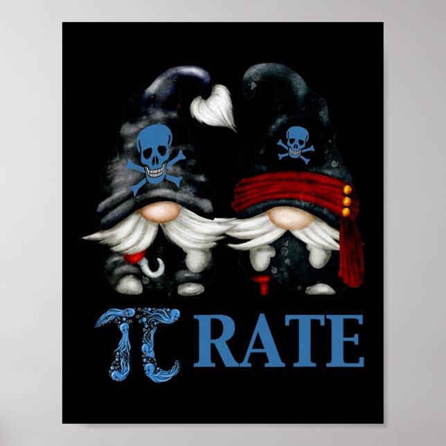 Lönsam oktopus pi Day-symbol för mattelärare Pirat Poster (Framsidan)