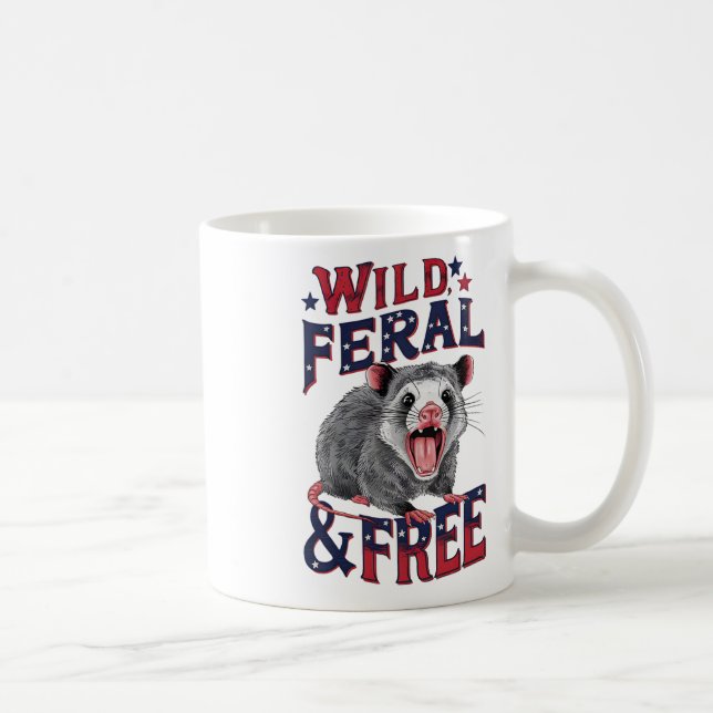 Lönsam opossum Vild Feral and Free Possum Kaffemugg (Höger)