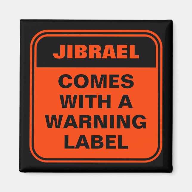 Lönsam orange levereras med varningsetikett person magnet (Framsidan)