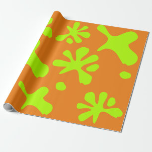 Lönsam orange och nybörjare grönt mönster-barn presentpapper