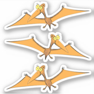 Lönsam orange pterodactyl tecknad klistermärken