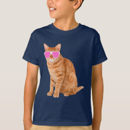 Lönsam Orange Tabby katt med solglasögon T Shirt