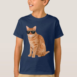 Lönsam Orange Tabby katt med solglasögon T Shirt