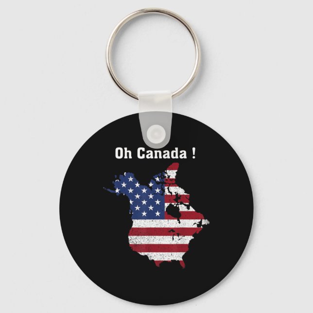 Lönsam ordförande Trump som säger Oh Canada Karta  Nyckelring (Framsida)