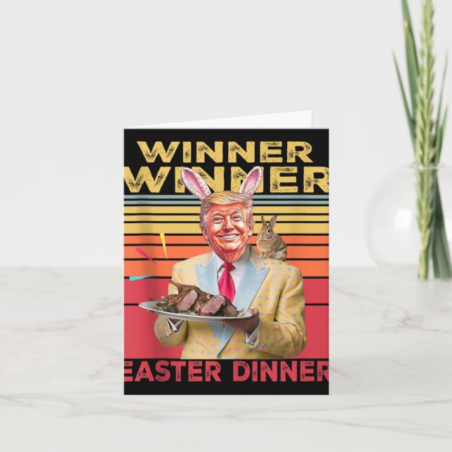 Lönsam ordförande Trump Winner Winner Påsk Middag Kort (Framsida)