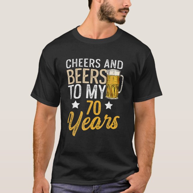 Lönsam ost och Öl till mina 70 år öl T Shirt (Framsida)