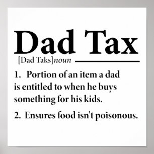 Lönsam Pappa-skattedefinition Sarkastic Fars dag Poster