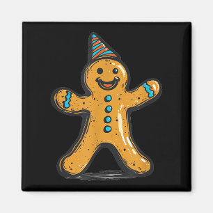 Lönsam parallellPepparkaksgubbe med Party HAT-kost Magnet