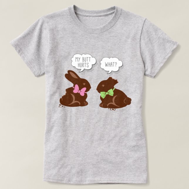 Lönsam Påskhare Chocolate T Shirt (Design framsida)
