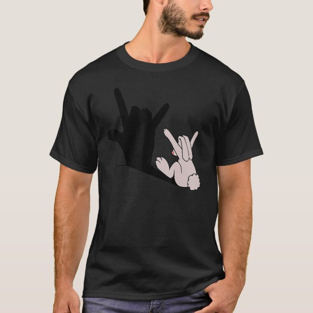 Lönsam Påskhare Hand Shadow Rabbit Påsk Day T Shirt (Framsida)