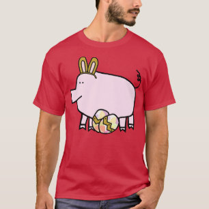 Lönsam Påskhare Öron på Gris T Shirt