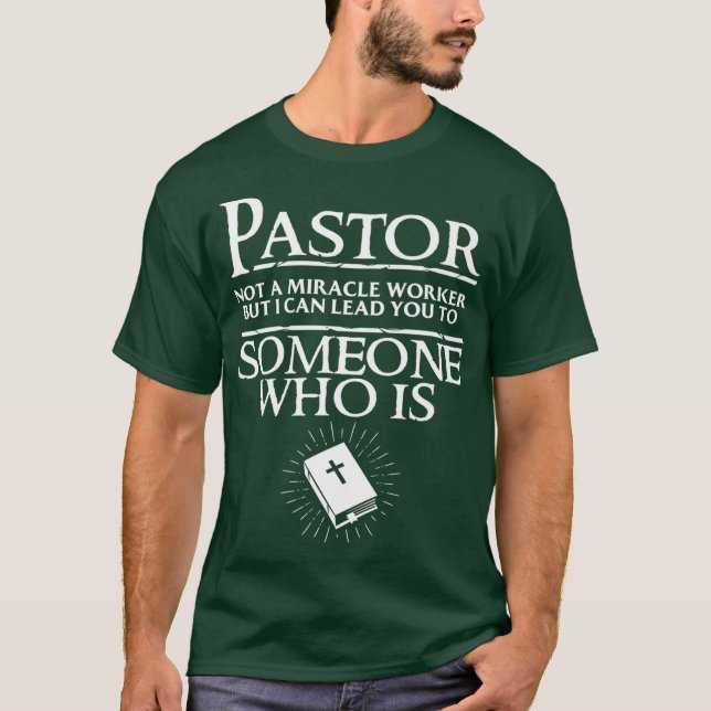 Lönsam pastor Gift För manar Coola Christian Churc T Shirt (Framsida)