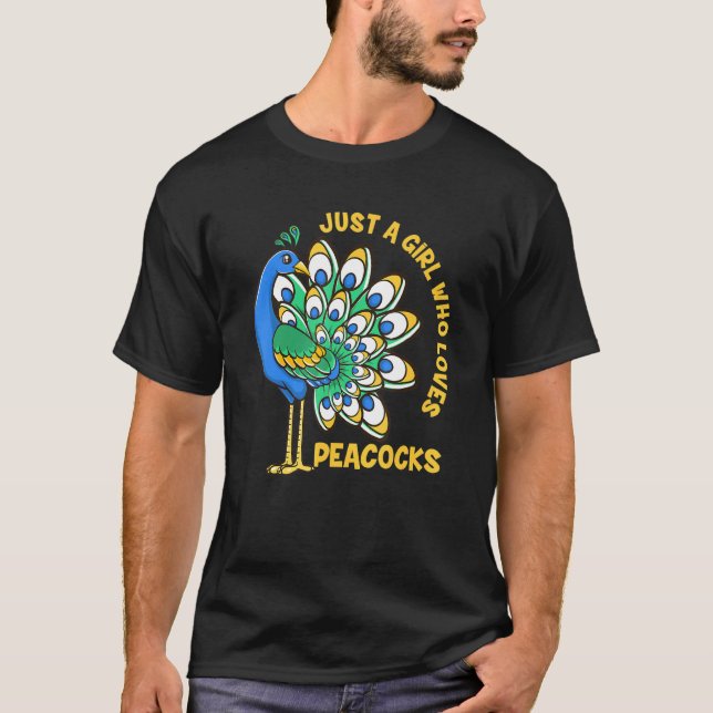 Lönsam Peacock Girl Bara en flicka som Kärlek Peac T Shirt (Framsida)