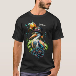 Lönsam pelikan med steampunk hat t shirt